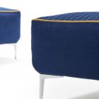 Divan modular i dhomës së ndenjes me 4 vende në pëlhurë blu Prodhuar në Itali - Mykonos Viadurini