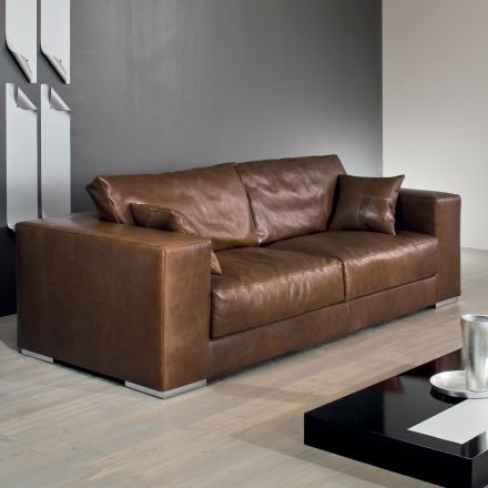 Divan i dhomës së ndenjes prej druri, poliuretani dhe metali Prodhuar në Itali - me gaz Viadurini