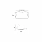 Divan prej lëkure me dizajn bashkëkohor Shita, 170, 220 ose 250 cm Viadurini