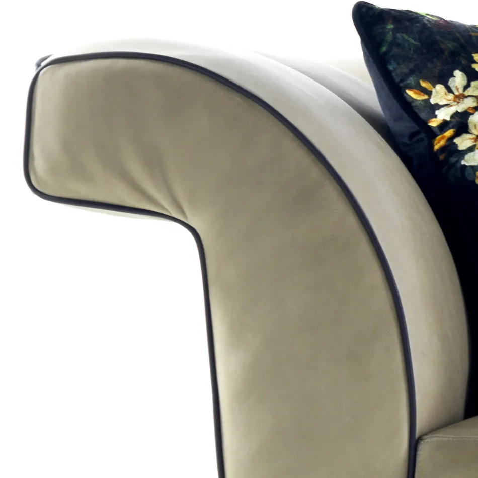 Dizajn 3 divan me tapiceri divan Grilli Shell punuar me dorë në Itali Viadurini