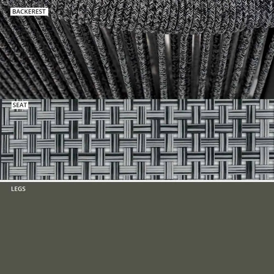 Dy vendesh kopshtesh që grumbullojnë alumin dhe pëlhurë divanesh - Smart By Varaschin Viadurini