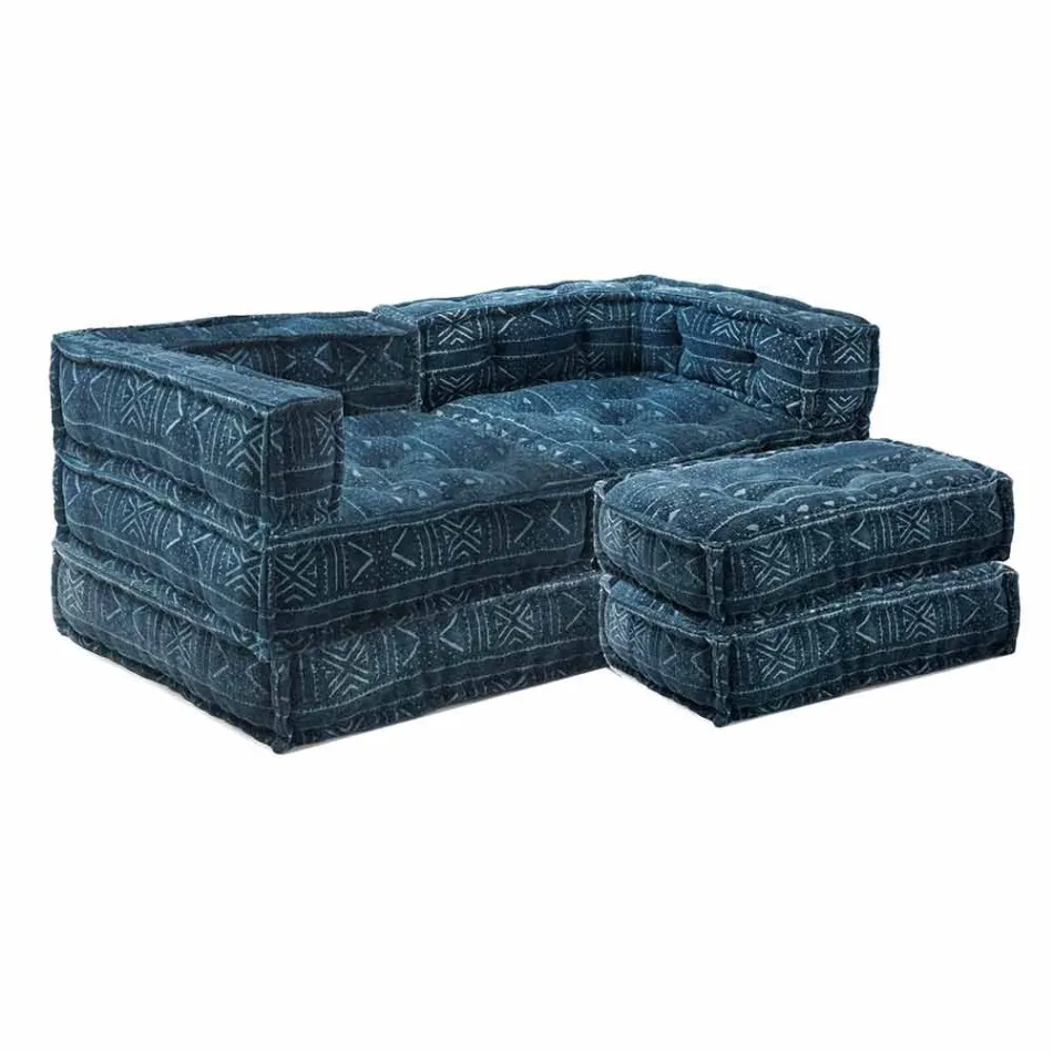 Dy divanësh prej tapiceri të veshur me pëlhurë me pëlhurë me ngjyra - Design Viadurini