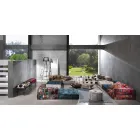 Dy divanësh prej tapiceri të veshur me pëlhurë me pëlhurë me ngjyra - Design Viadurini