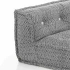 Sofa etnike me dy vendesh të mbushur në pëlhurë lara-lara dhe druri - fibër Viadurini