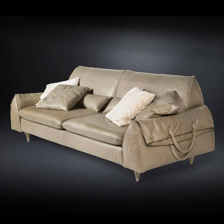 Druri i ngurtë dhe divan lëkure me shiritat e objekteve Eve çon Viadurini