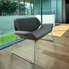 Made in Italy Cesare lëkure imitimi prej lëkure divan që pret Viadurini