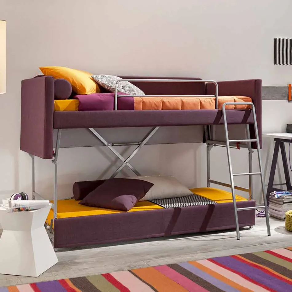 Divan me krevat marinari me dizajn i mbuluar në pëlhurë Made in Italy - Gretel Viadurini