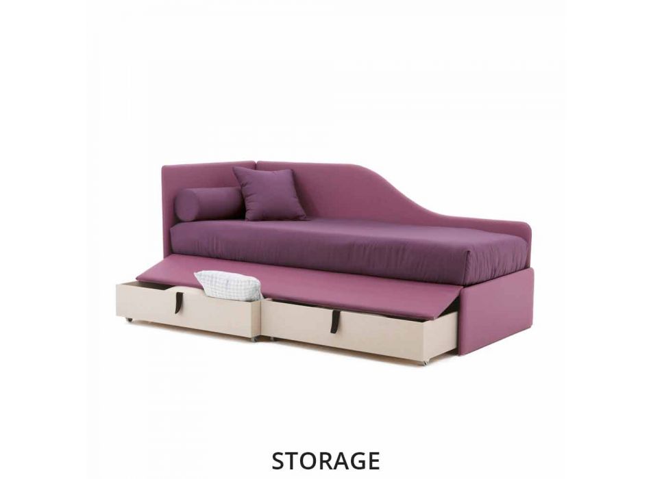 Dizenjo krevat divani në lëkurë të lëvizshme prodhuar në Itali - Rallo Viadurini