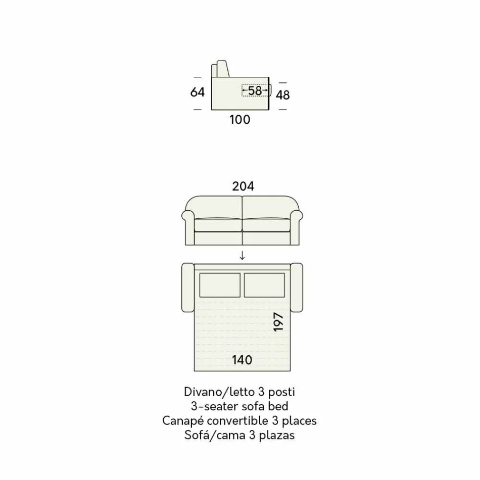 Krevat divani dyshe me pëlhurë dizajni prodhuar në Itali - Anemone Viadurini