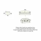 Krevat divan teke me kontejner të mbuluar me pëlhurë të prodhuar në Itali - Kayla Viadurini