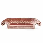 Divan prej liri në pëlhurë të stilit klasik capitonné Baloo Viadurini