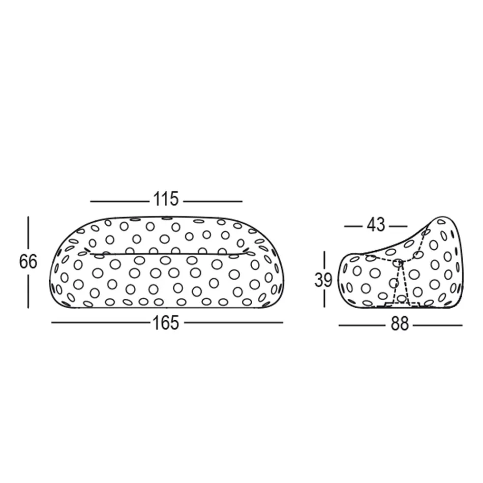 Divan i ndritshëm në natyrë në polietileni me LED të prodhuar në Itali - Asso Viadurini