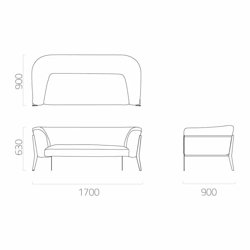 Divan modern për modelin e jashtëm ose të brendshëm të heqshëm të prodhuar në Itali - Carmine Viadurini