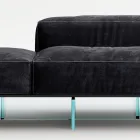 Saphir - Divan Modern Modular me Bazë Qelqi, Prodhuar në Itali Viadurini