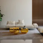 Saphir - Divan Modern Modular me Bazë Qelqi, Prodhuar në Itali Viadurini