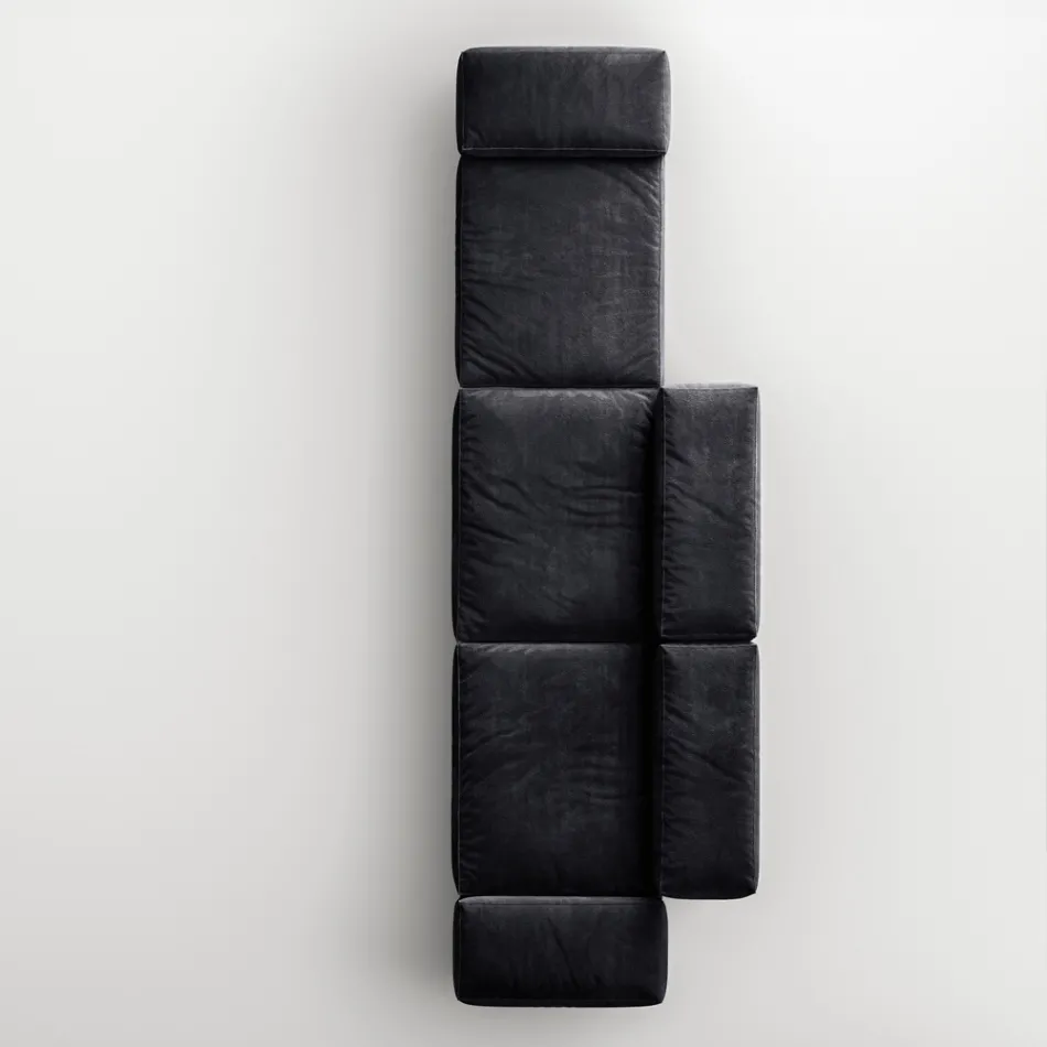 Saphir - Divan Modern Modular me Bazë Qelqi, Prodhuar në Itali Viadurini