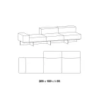 Saphir - Divan Modern Modular me Bazë Qelqi, Prodhuar në Itali Viadurini