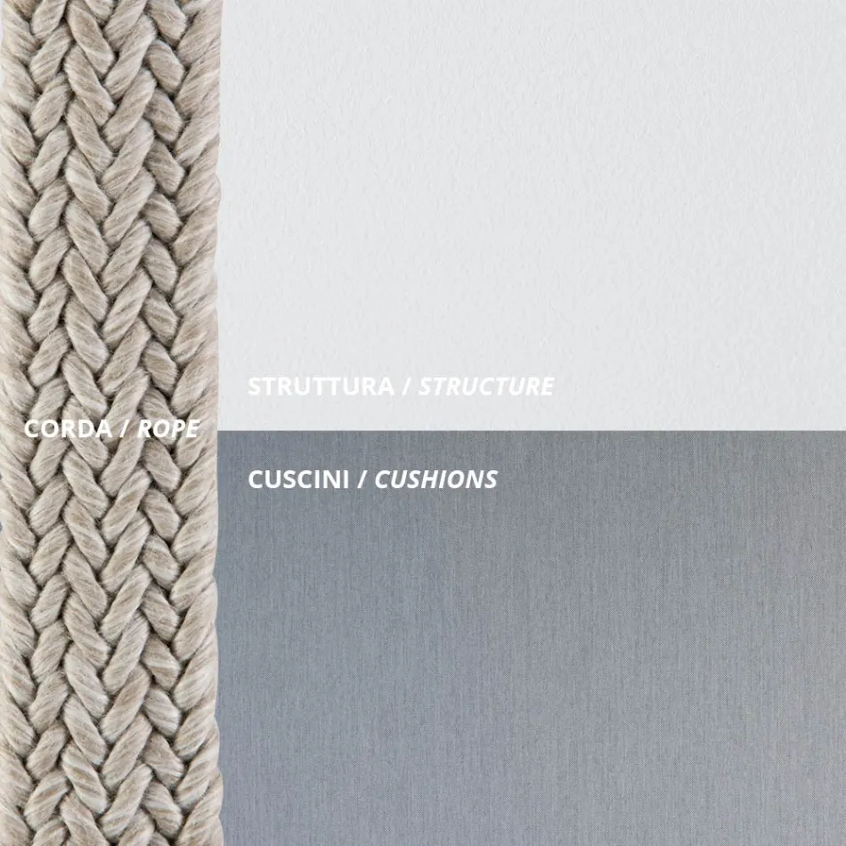 Divan në natyrë prej çeliku të madhësive të ndryshme dhe jastëkëve të përfshirë Made in Italy - Bronn Viadurini