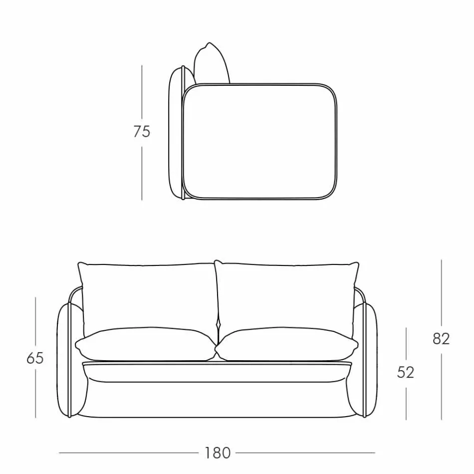 Divan i jashtëm 2 vendësh në pëlhurë ose lëkurë - Mara by Slide Viadurini