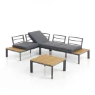 Divan i konvertueshëm në shezlong me mbështetëse të rregullueshme dhe tavolinë kafeje - Finir Viadurini