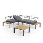 Divan i konvertueshëm në shezlong me mbështetëse të rregullueshme dhe tavolinë kafeje - Finir Viadurini