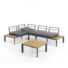 Divan i konvertueshëm në shezlong me mbështetëse të rregullueshme dhe tavolinë kafeje - Finir Viadurini