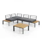 Divan i konvertueshëm në shezlong me mbështetëse të rregullueshme dhe tavolinë kafeje - Finir Viadurini