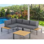 Divan i konvertueshëm në shezlong me mbështetëse të rregullueshme dhe tavolinë kafeje - Finir Viadurini