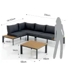 Divan i konvertueshëm në shezlong me mbështetëse të rregullueshme dhe tavolinë kafeje - Finir Viadurini