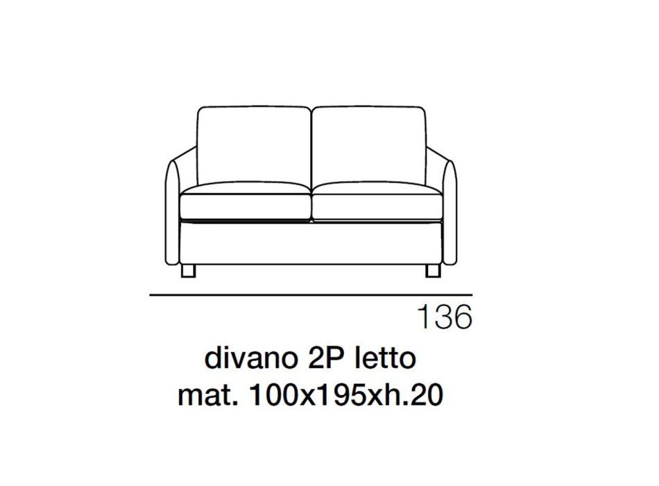 Divan i konvertueshëm në pëlhurë krevati 2 ose 3 vendësh Prodhuar në Itali - Geneviev Viadurini