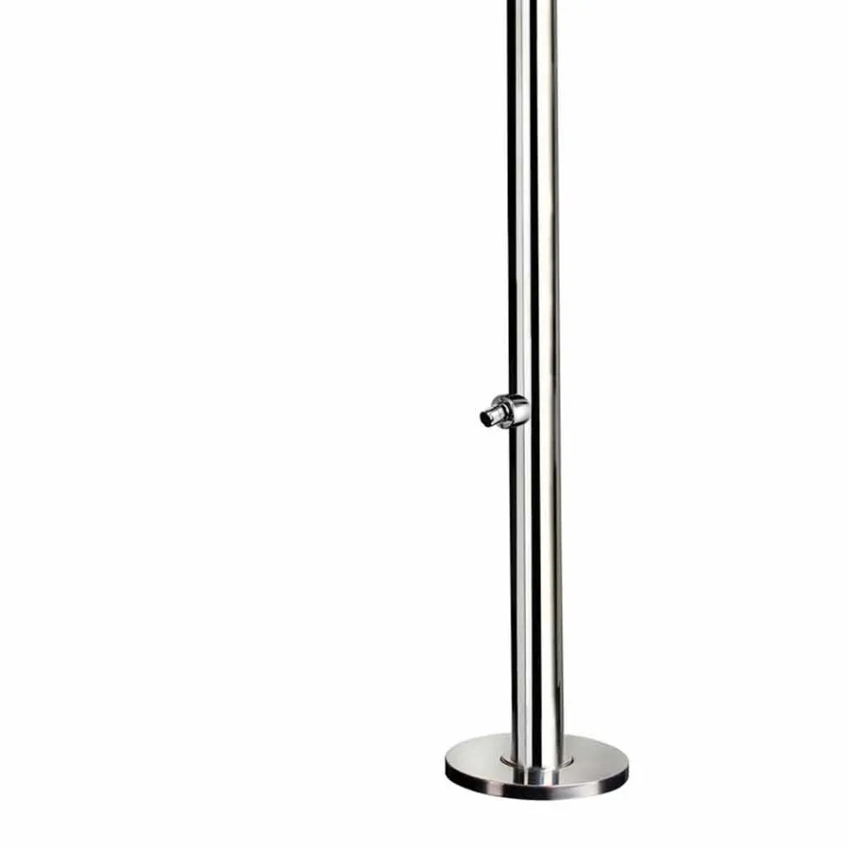 Dush në natyrë në çelik të pandryshkshëm të kromuar me rondele këmbësh Prodhuar në Itali - Modeo Viadurini