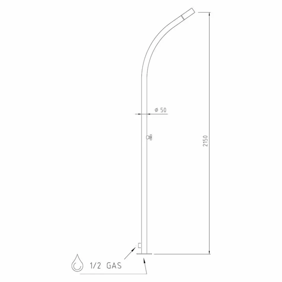 Dush kopsht me kokë çeliku inox të integruar Made in Italy - Yuki Viadurini