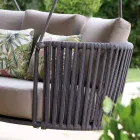 Karrige lëkundëse 2 vendëshe në metal dhe litar me sedilje prej pëlhure Prodhuar në Itali - Mari Viadurini