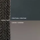 Karrige lëkundëse 2 vendëshe në metal dhe litar me sedilje prej pëlhure Prodhuar në Itali - Mari Viadurini