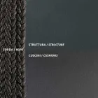 Karrige lëkundëse 2 vendëshe në metal dhe litar me sedilje prej pëlhure Prodhuar në Itali - Mari Viadurini