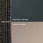 Karrige lëkundëse 2 vendëshe në metal dhe litar me sedilje prej pëlhure Prodhuar në Itali - Mari Viadurini