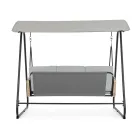 Lëkundje në natyrë me 3 vende në mbështetëse krahësh prej çeliku dhe polirattan - Settle Viadurini