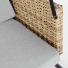 Lëkundje në natyrë me 3 vende me mbështetëse krahësh prej çeliku dhe polirattan - Settle Viadurini