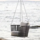 Luhatje kopshti çeliku me litarë dhe jastëkë të përfshirë Made in Italy - Bronn Viadurini