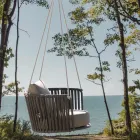 Luhatje kopshti çeliku me litarë dhe jastëkë të përfshirë Made in Italy - Bronn Viadurini