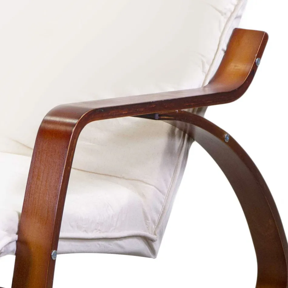 Lëkundje për ambiente të brendshme E punuar me dru dhe pëlhurë thupër - Abissi Viadurini