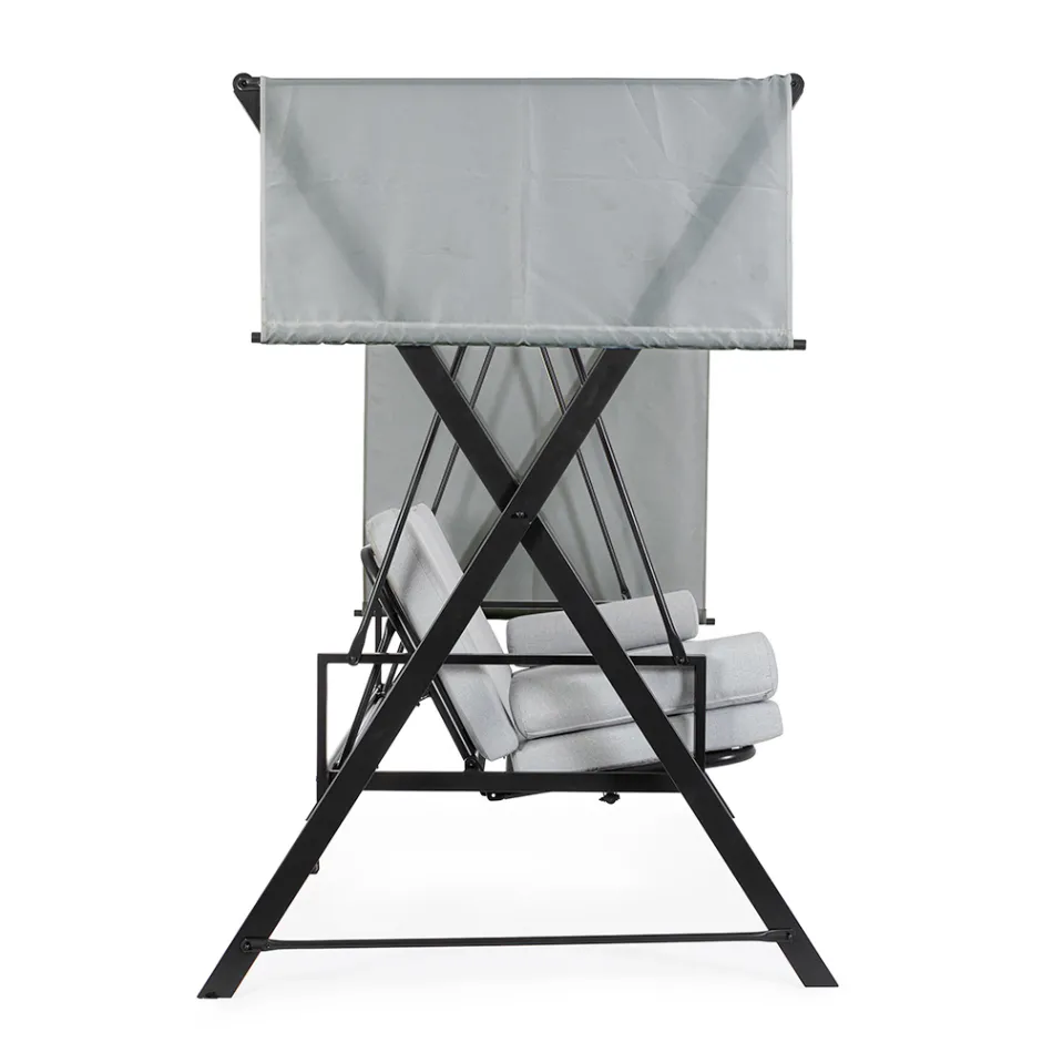 Swing Convertible në një shtrat për kopshtin në çelik dhe pëlhurë - Kujtoni  Viadurini