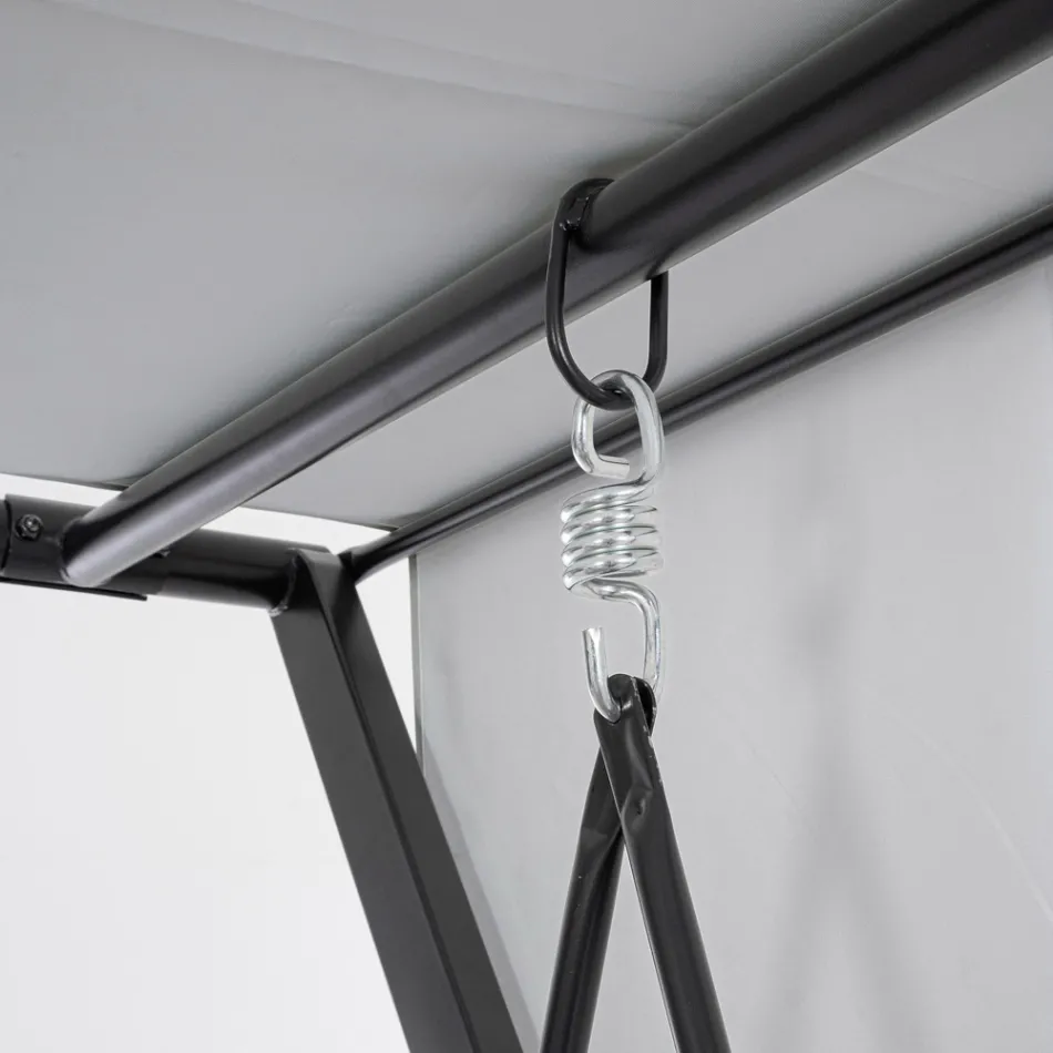 Swing Convertible në një shtrat për kopshtin në çelik dhe pëlhurë - Kujtoni  Viadurini