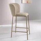 Dy Stole të Veshura me Tapiceri Pëlhure me Kornizë Metalike të Lyer - Miraggio Viadurini