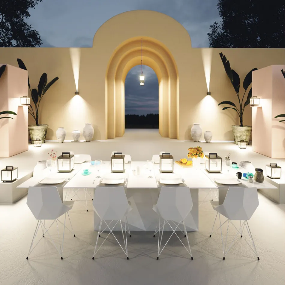 Led Spotlight dekorativ për natyrë në alumin të bardhë ose korten - Bettina Viadurini