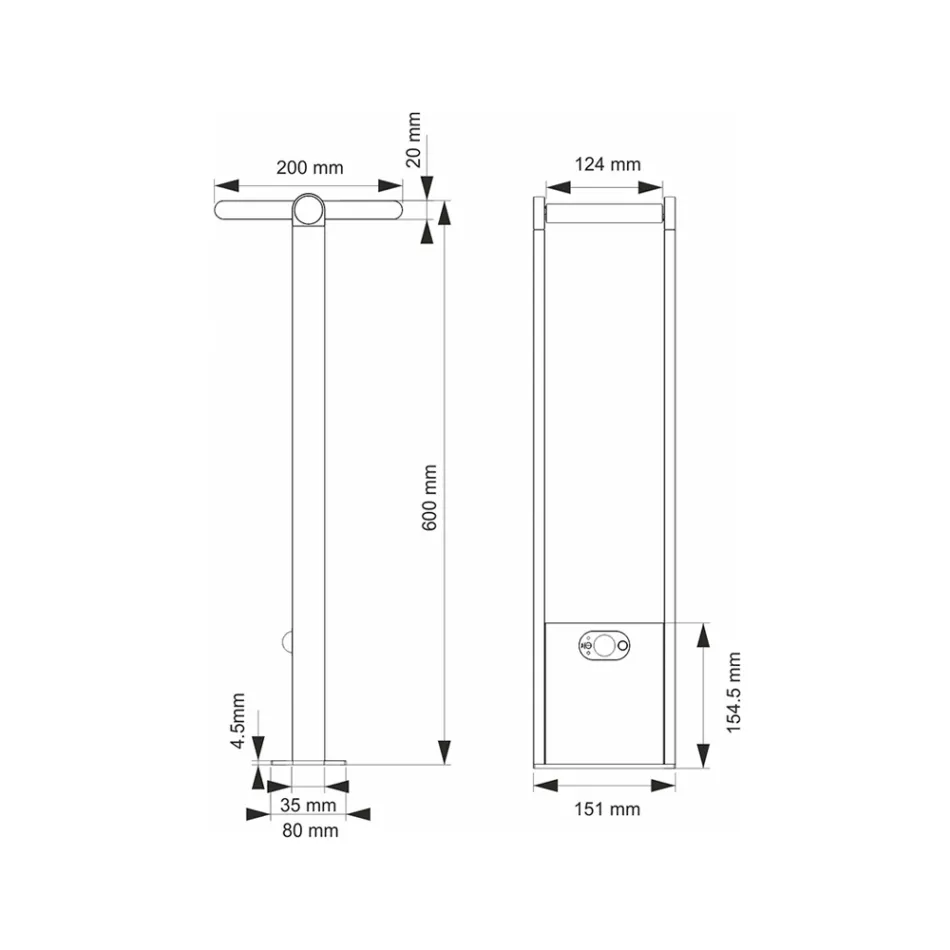 Dritë diellore të jashtme LED me alumin të bardhë ose të zi Mat - Agorio Viadurini