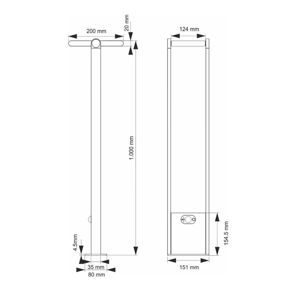 Dritë diellore të jashtme LED me alumin të bardhë ose të zi Mat - Agorio Viadurini