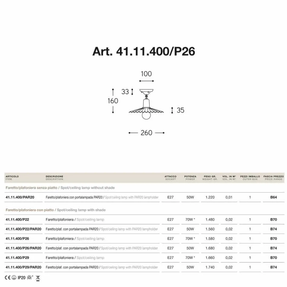 Dritë e rrallë e tavanit në bufën prej bronzi antike Viadurini