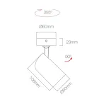 Dritë tavani e rregullueshme në alumin e bardhë, 4 copë - Lazzaro Viadurini