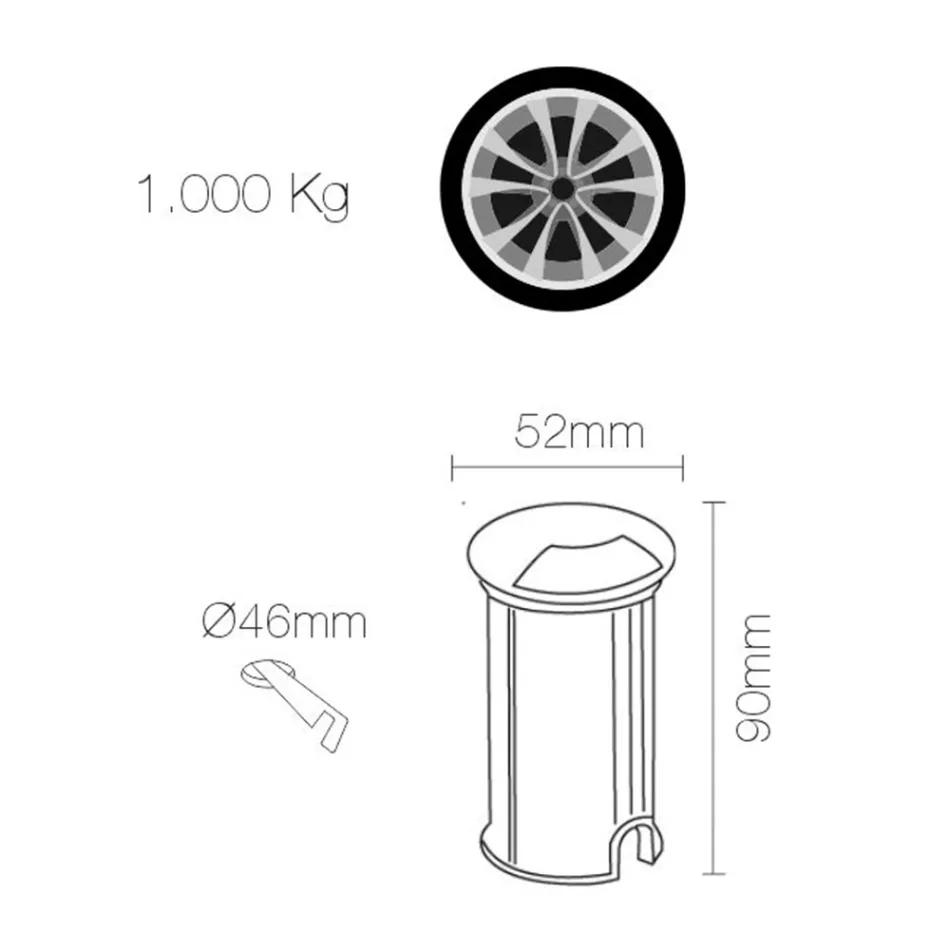Spotlight 2W i rrumbullakët LED për ambiente të jashtme në çelik inox, 4 copë - Kryetari Viadurini